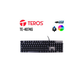 TECLADO GAMER TEROS (TE-4074G) USB 2.0| RAINBOW| BLACK Referencia 030435