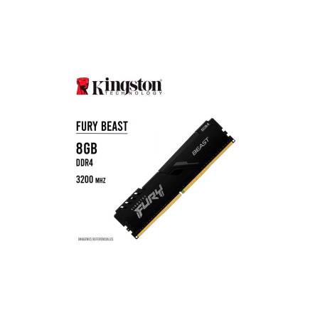 MEMORIA RAM KINGSTON 8GB/3200MHZ BEAST ( KF432C16BB/8WP ) NEGRO